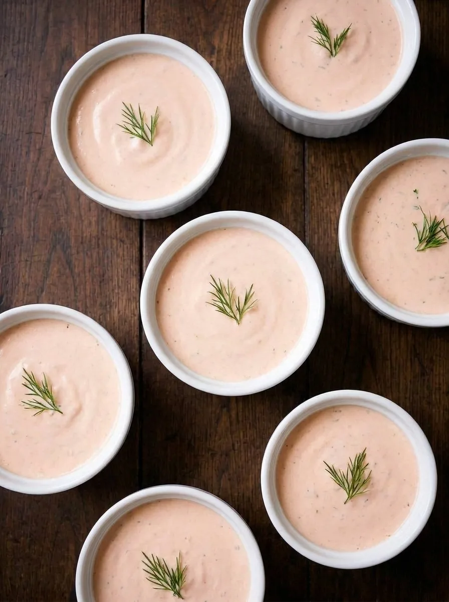 Salmon mousse in ramekins