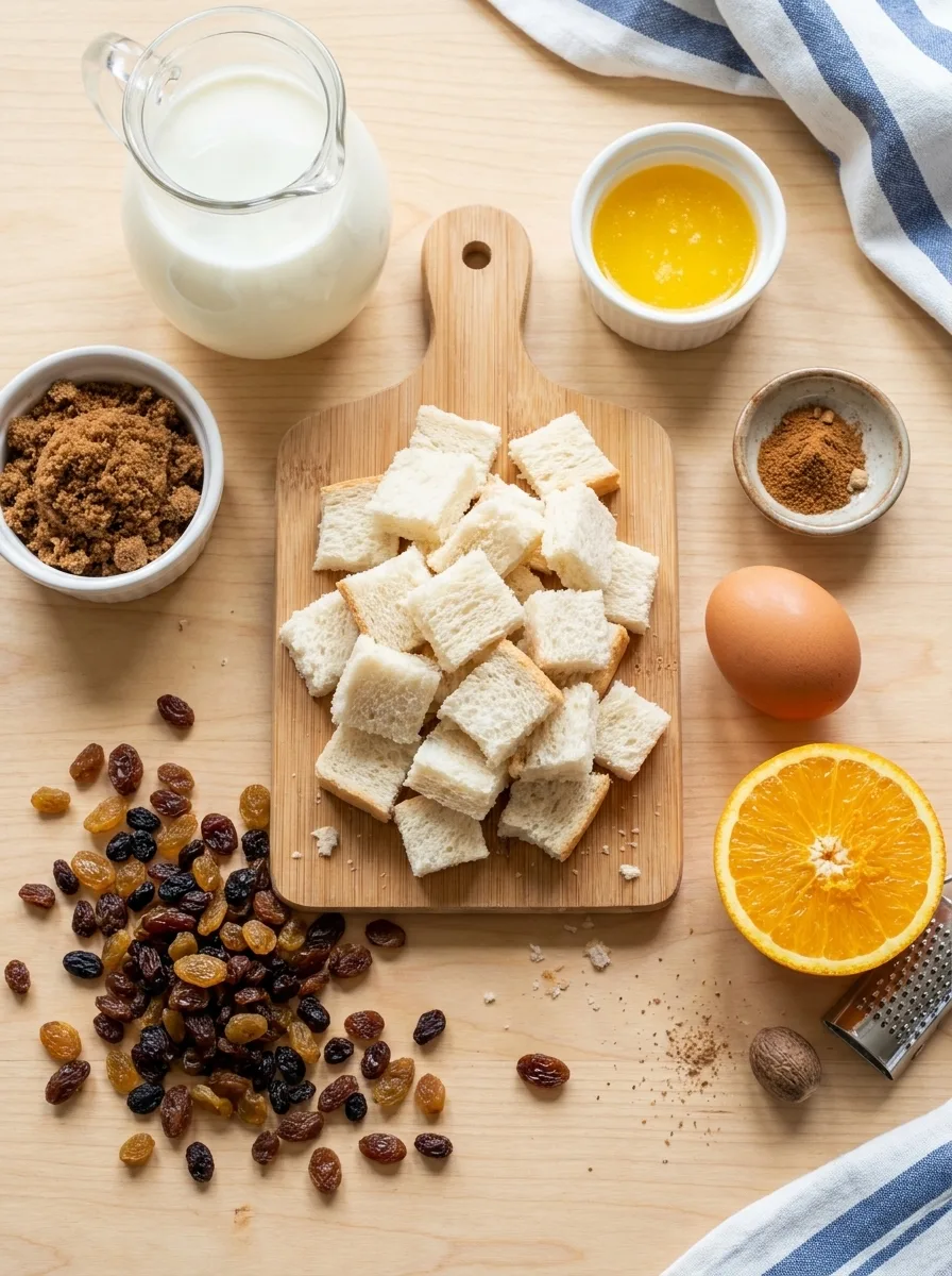 Ingredients for Delia Smith bread pudding