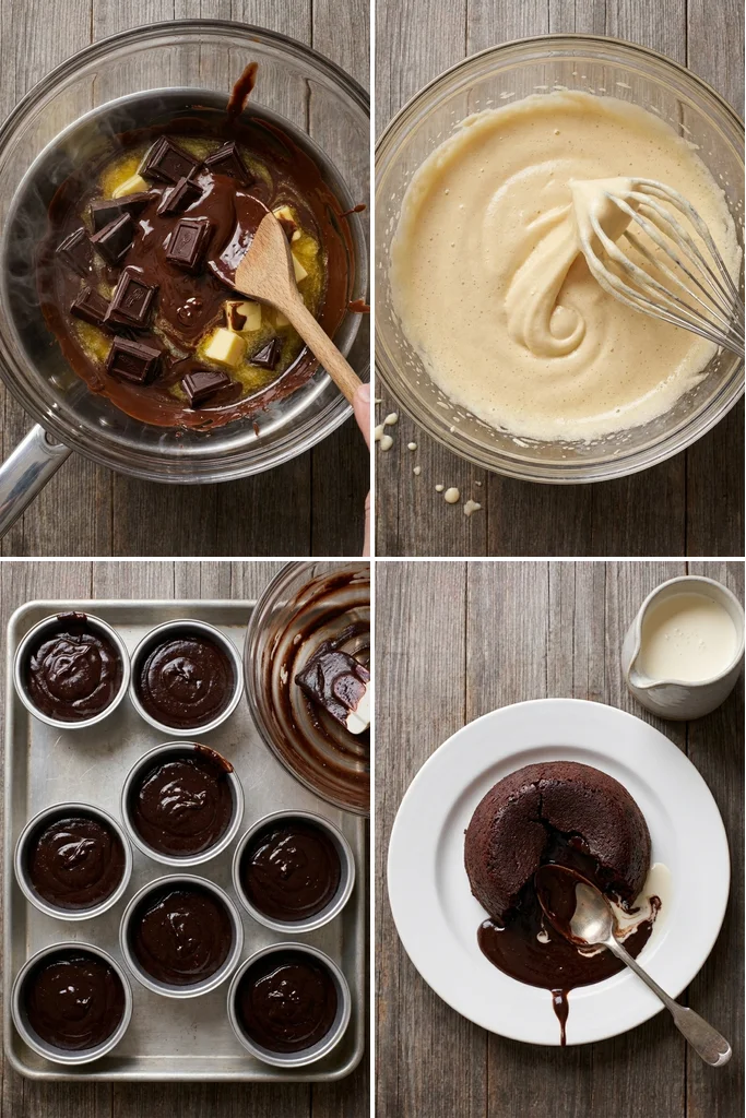 Step by step chocolate puddings