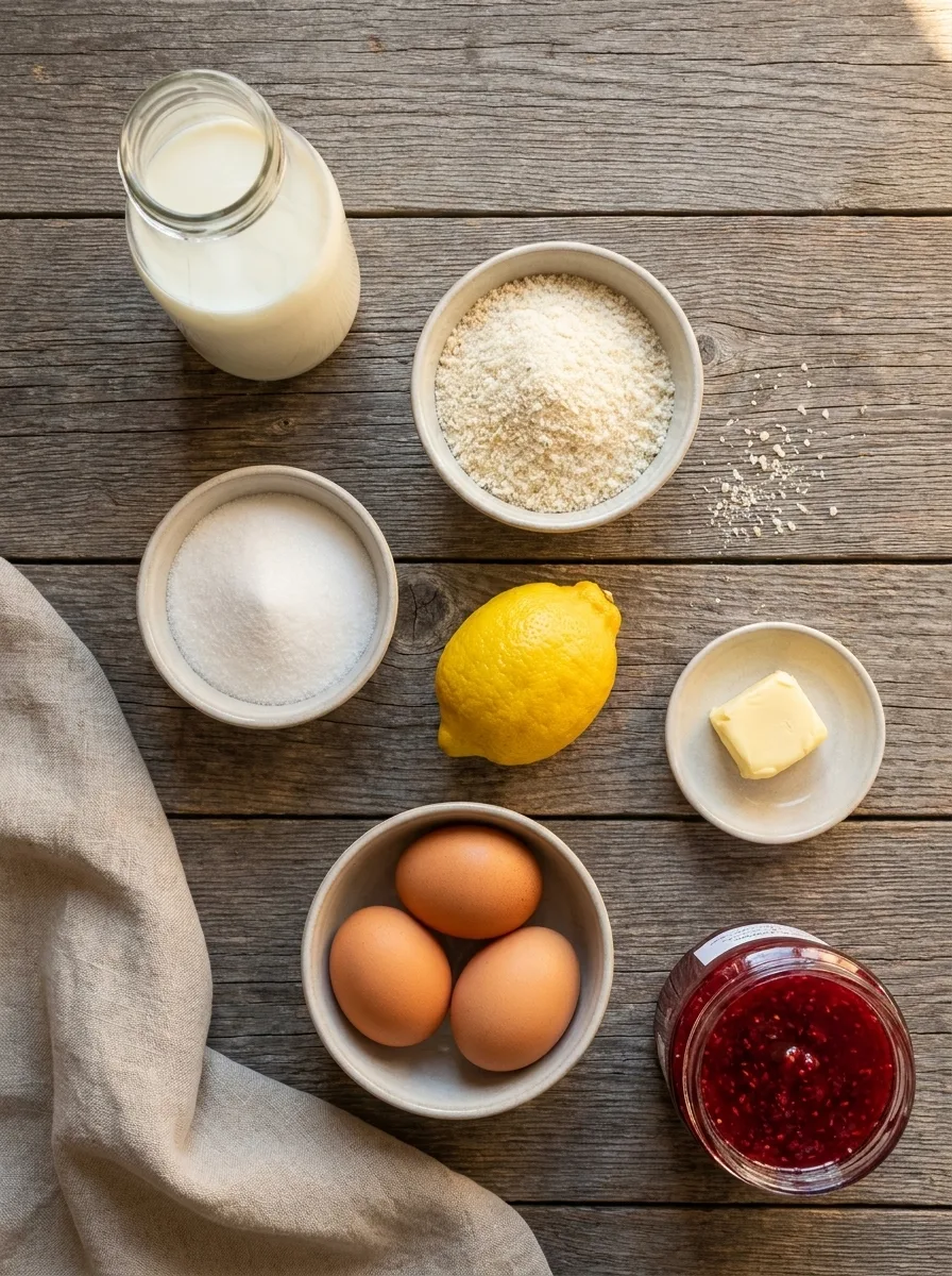 Ingredients for queen of puddings