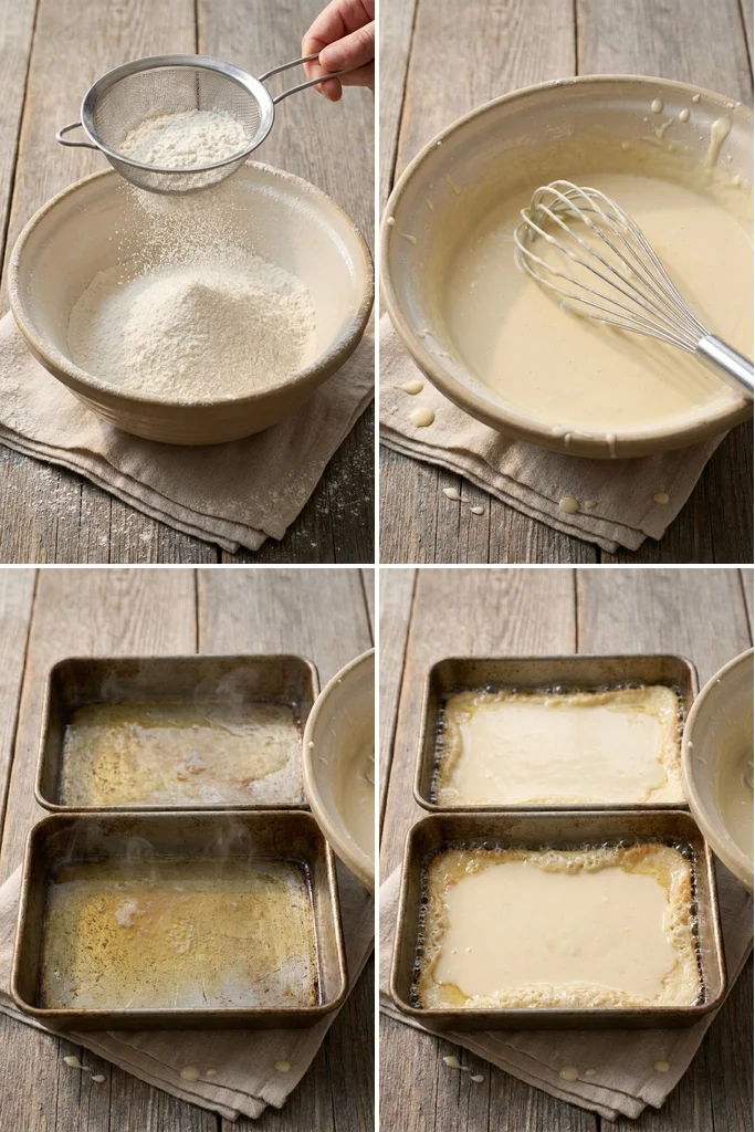 Step by step Yorkshire pudding for 12 process shots