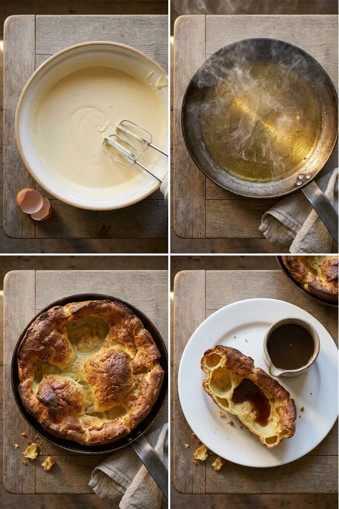 Step by step Yorkshire puddings