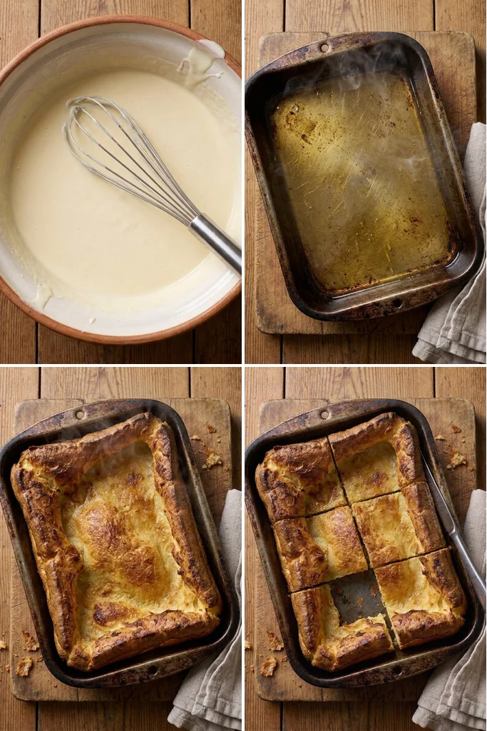 Step by step Yorkshire puddings for 6