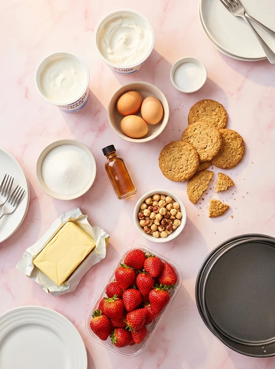 Strawberry cheesecake ingredients