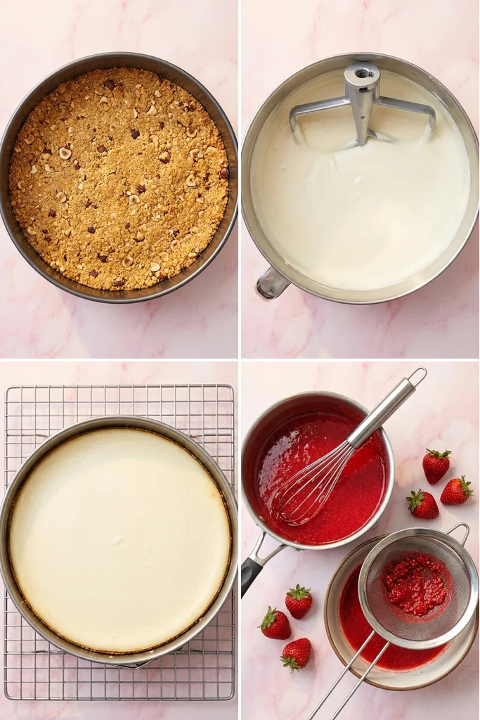 Strawberry cheesecake recipe steps
