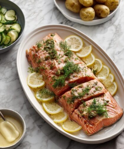Delia Smith​ Whole Poached Salmon Recipe