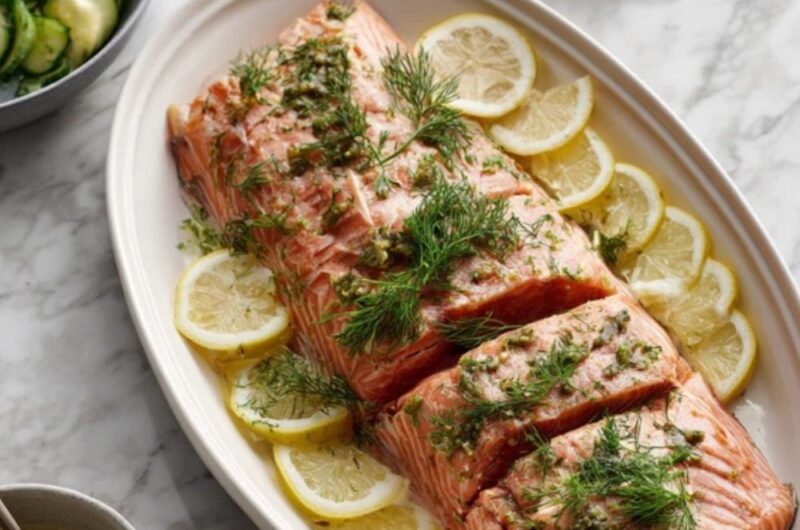 Delia Smith​ Whole Poached Salmon Recipe