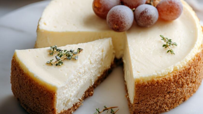 Delia Smith Lemon Cheesecake with Frosted Grapes Recipe