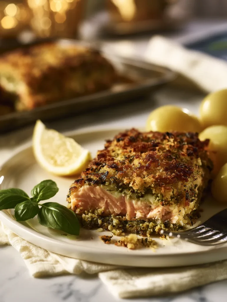Ingredients for Delia Smith pesto crusted salmon