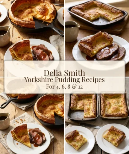 Delia Smith Yorkshire Pudding Recipes for 4 6 8 and 12 people
